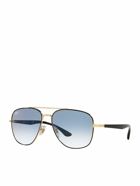 Ray Ban Унисекс Слънчеви Очила с Черна Метална Рамка и Сини Преливащи Стъкла RB3683 9000/3F