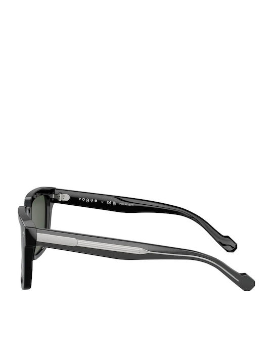 Vogue Men's Sunglasses with Black Horn-Rimmed Frame and Brown Polarized Lenses VO5573S W44/9A