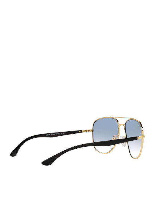 Ray Ban Унисекс Слънчеви Очила с Черна Метална Рамка и Сини Преливащи Стъкла RB3683 9000/3F