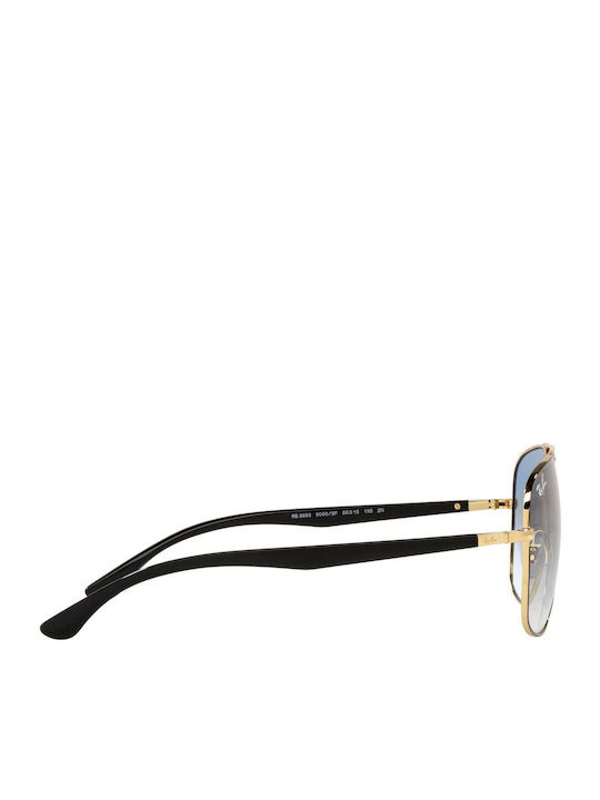 Ray Ban Унисекс Слънчеви Очила с Черна Метална Рамка и Сини Преливащи Стъкла RB3683 9000/3F