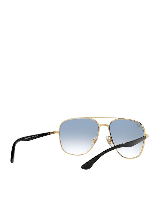 Ray Ban Унисекс Слънчеви Очила с Черна Метална Рамка и Сини Преливащи Стъкла RB3683 9000/3F