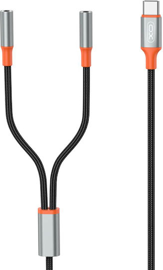 XO Nb269b Μετατροπέας USB-C male σε 3.5mm 2x female 1τμχ