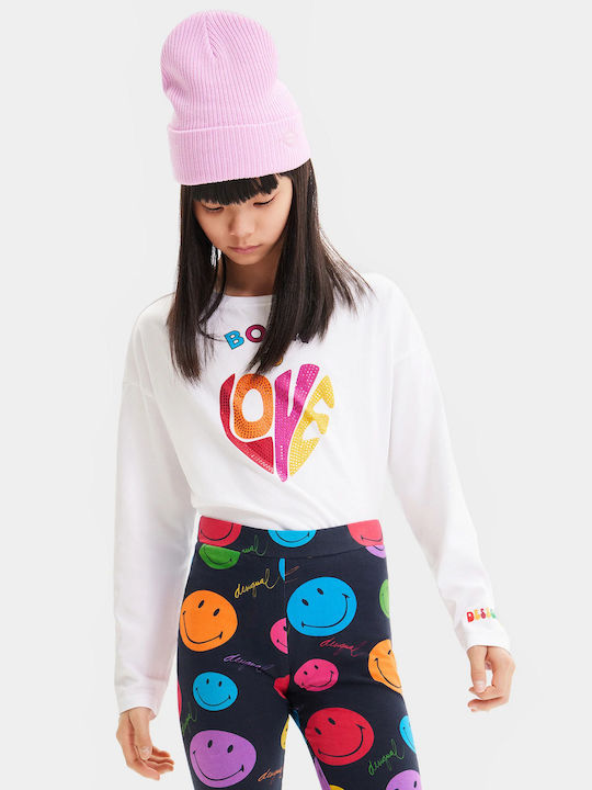 Kids' Crop Top Long Sleeve White Jamie Girl