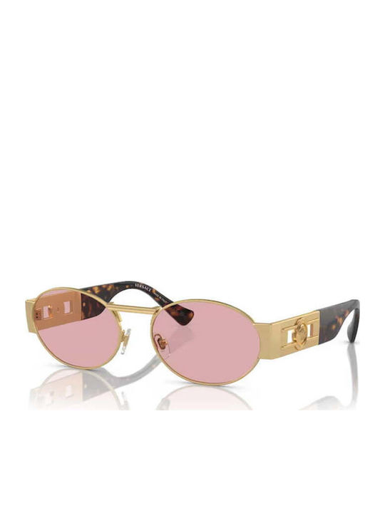 Versace Unisex Γυαλιά Ηλίου με Χρυσό Μεταλλικό Σκελετό και Ροζ Φακό VE2264 100284