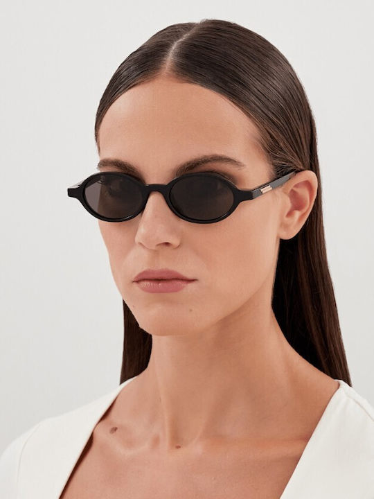Bottega Veneta Unisex Γυαλιά Ηλίου με Μαύρο Κοκκάλινο Σκελετό και Μαύρο Φακό BV1388S 001