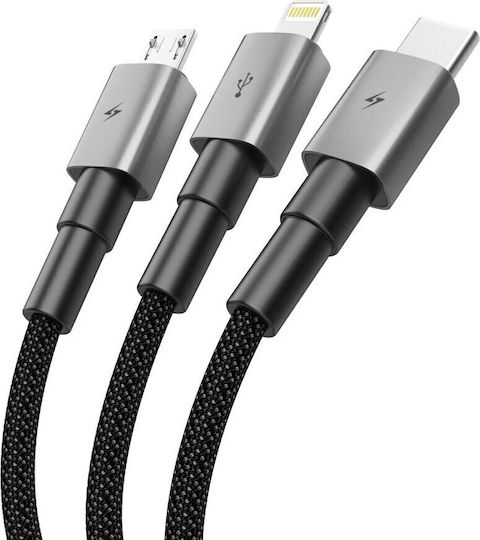 Tech-Protect Ultraboost USB to Lightning / Type-C Cable 3A Γκρι 1.2m