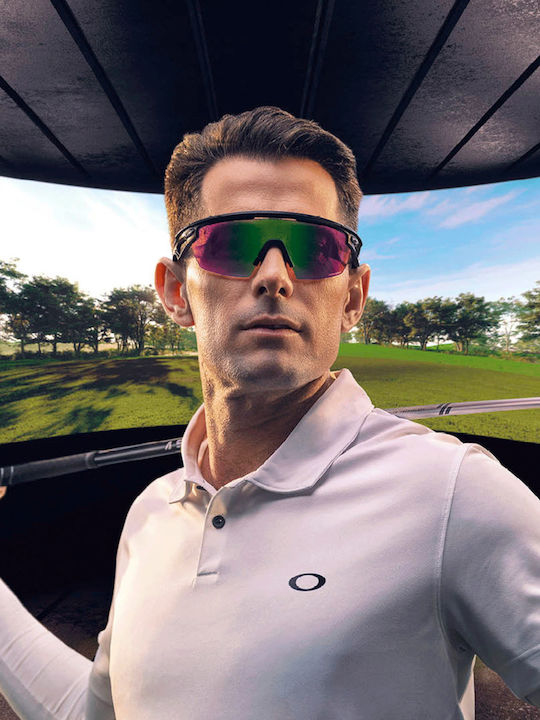 Oakley Sphaera Ανδρικά Γυαλιά Ηλίου με Μαύρο Κοκκάλινο Σκελετό και Πολύχρωμο Καθρέφτη Φακό OO9403-06