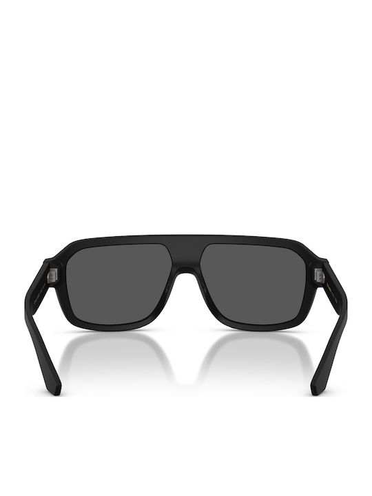 Dolce & Gabbana Men's Sunglasses with Black Horn-Rimmed Frame and Grey Mirror Lens DG4507 25256G