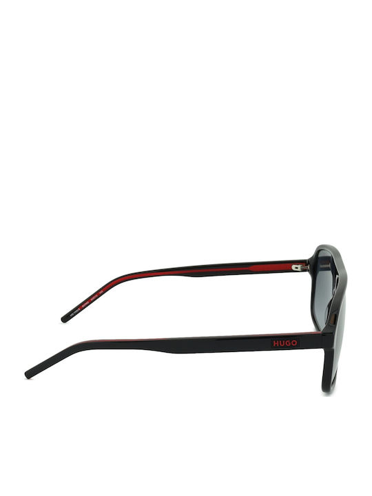 Unisex Sunglasses with Black Plastic Frame and Gray Gradient Lens