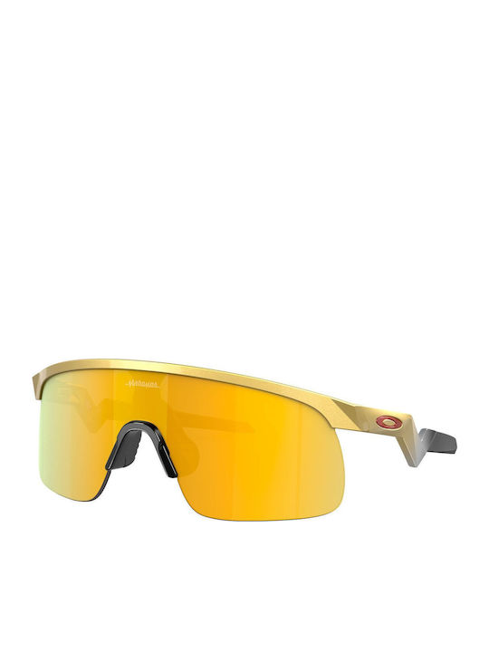 Oakley Youth Men's Sunglasses with Yellow Plastic Frame and Yellow Mirror Lens OJ9010-08