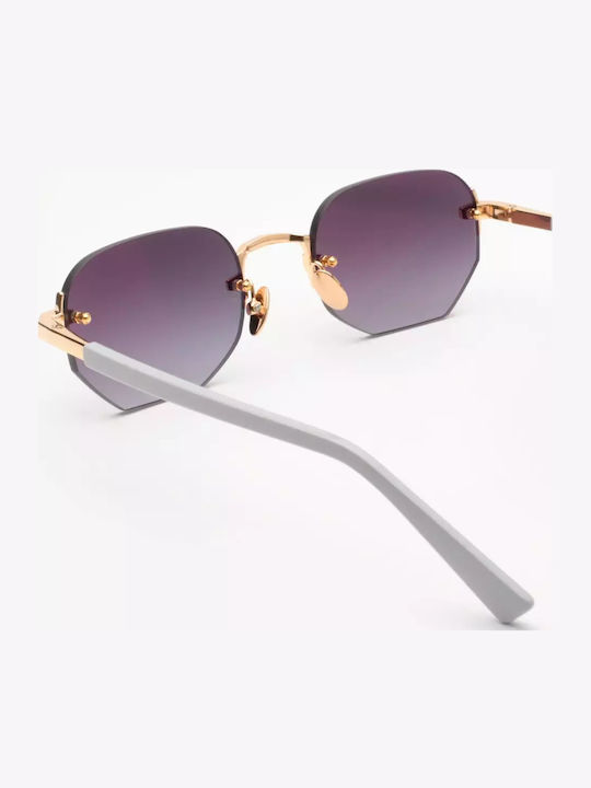 Gast Moonstone Unisex Sunglasses with Gold Metal Frame and Black Gradient Lens MOONSTONE-05-52