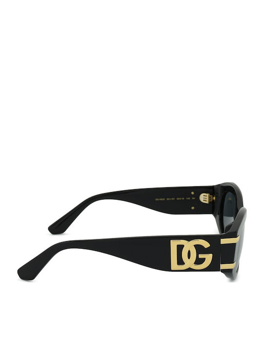 Dolce & Gabbana Women's Sunglasses with Black Tartaruga Horn-Rimmed Frame and Grey Lens DG4502 501/87