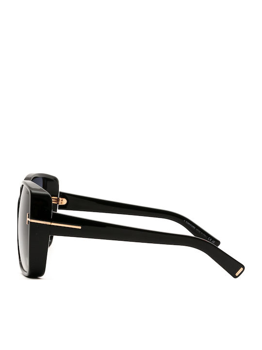 Tom Ford Women's Sunglasses with Black Plastic Frame and Gray Gradient Lens FT1117 01B