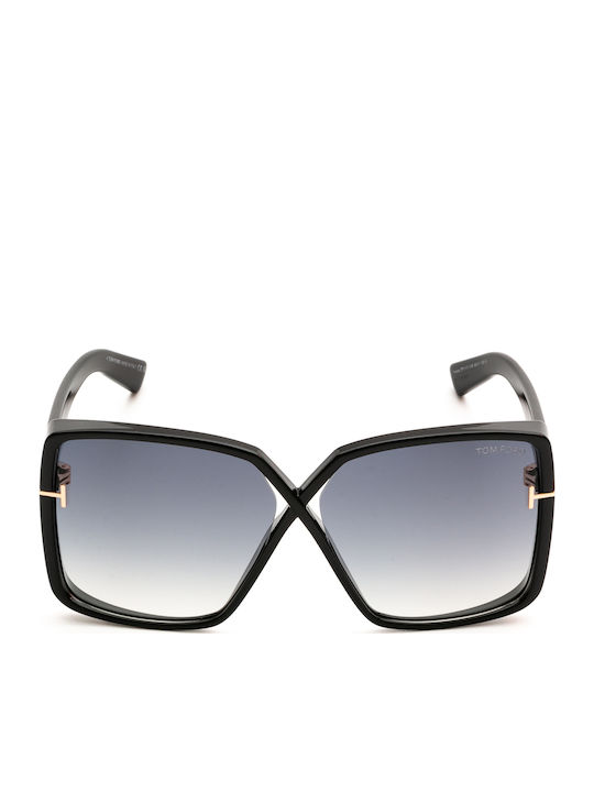 Tom Ford Women's Sunglasses with Black Plastic Frame and Gray Gradient Lens FT1117 01B