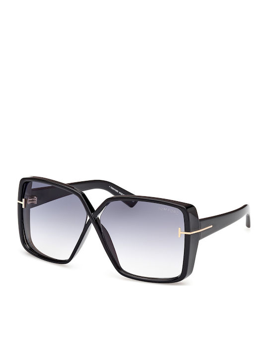 Tom Ford Women's Sunglasses with Black Plastic Frame and Gray Gradient Lens FT1117 01B