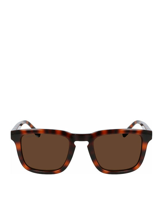 Lacoste Unisex Sunglasses with Brown Tartaruga Plastic Frame and Brown Lens L951SRG-214