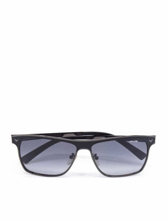 Police Men's Sunglasses with Black Metal Frame and Black Gradient Lens S8948 0K56
