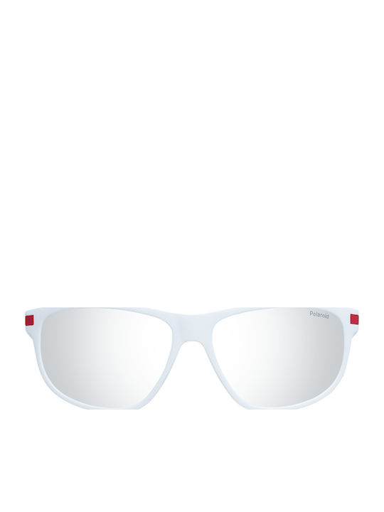 Polaroid Men's Sunglasses with White Plastic Frame and Gray Polarized Lens PLD2099/S 7DM/EX