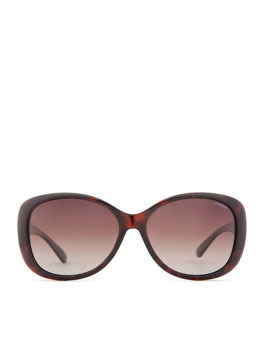 Polaroid Women's Sunglasses with Brown Plastic Frame and Brown Polarized Lens P8317 0BM/LA