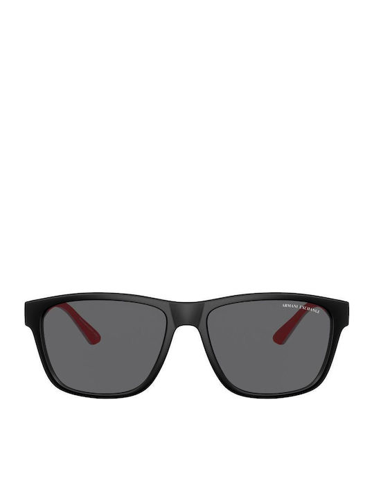 Armani Exchange Herren Sonnenbrille mit Schwarz Kunststoff Gestell und Gray Polarisiert Linse