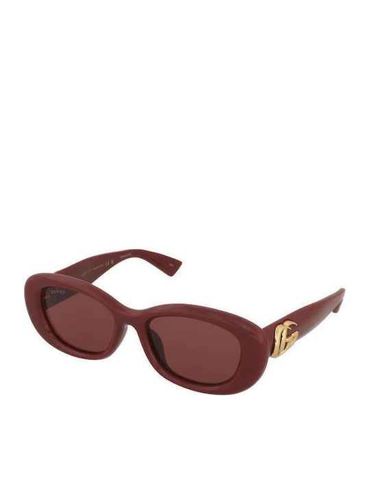 Gucci Damen Sonnenbrille mit Burgundisch Kunststoff Gestell und Burgundisch Linse GG1829SK 003