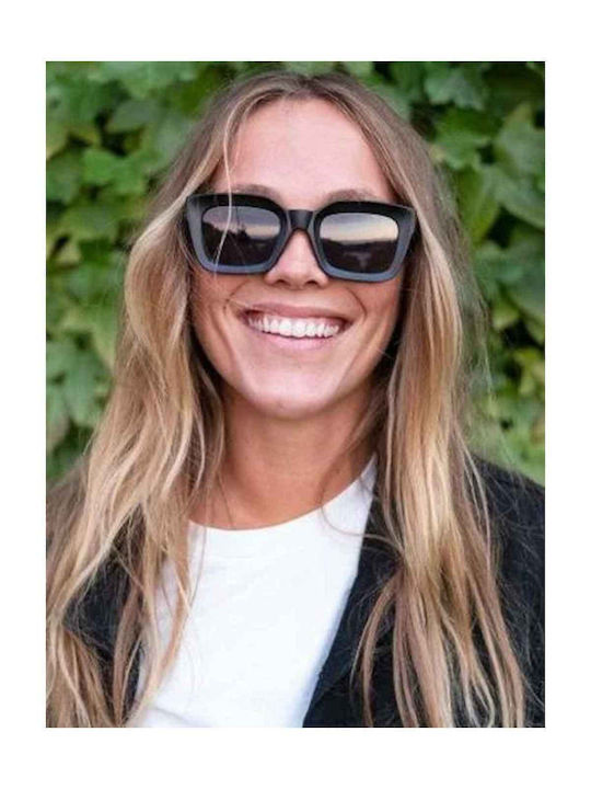 Chpo Anna Unisex Γυαλιά Ηλίου με Μαύρο Κοκκάλινο Σκελετό και Μαύρο Φακό 16132RR