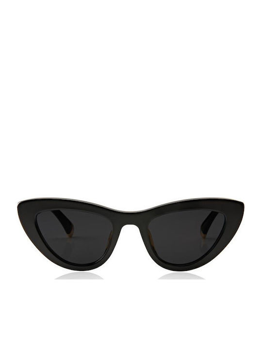 Oscar & Frank The Duomo Damen Sonnenbrille mit Schwarz Kunststoff Gestell und Schwarz Linse