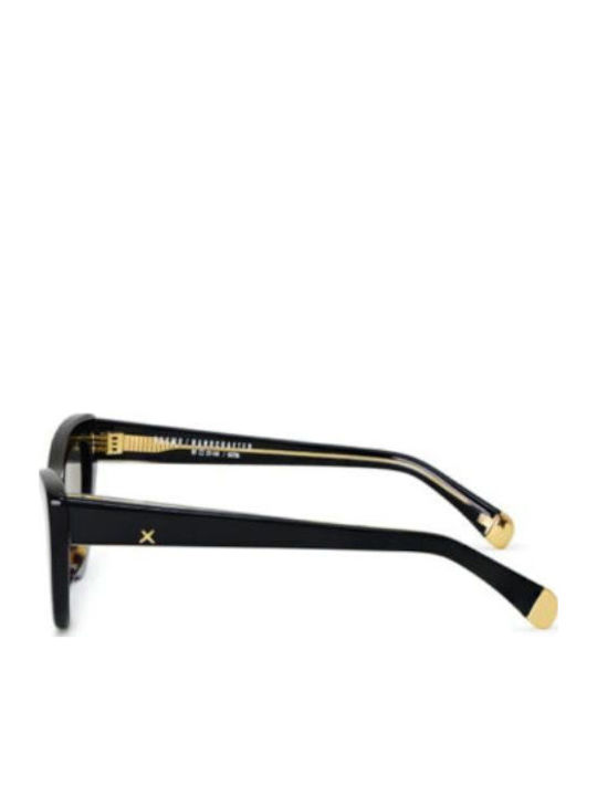 Oscar & Frank The Duomo Damen Sonnenbrille mit Schwarz Kunststoff Gestell und Schwarz Linse