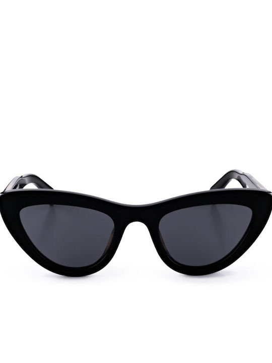 Oscar & Frank The Duomo Damen Sonnenbrille mit Schwarz Kunststoff Gestell und Schwarz Linse