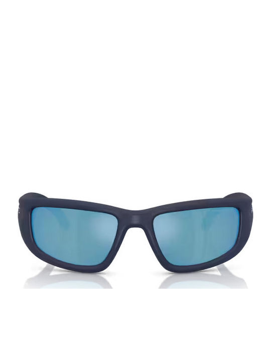 Arnette Zyme Unisex Sunglasses with Blue Plastic Frame and Blue Mirror Lens