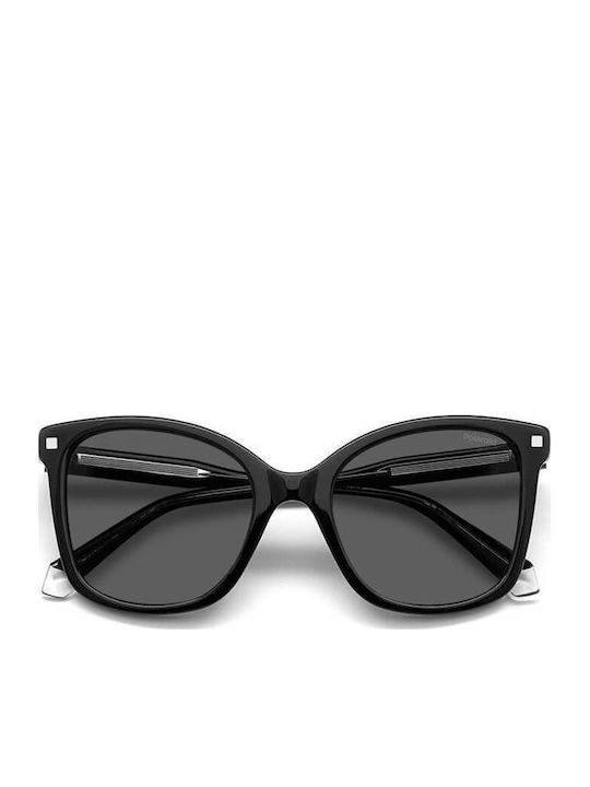 Polaroid Damentragen Sonnenbrillen mit Schwarzem Horn umrandetem Rahmen und Grauen Polarisiertem Glas PLD4151/S/X 807/M9