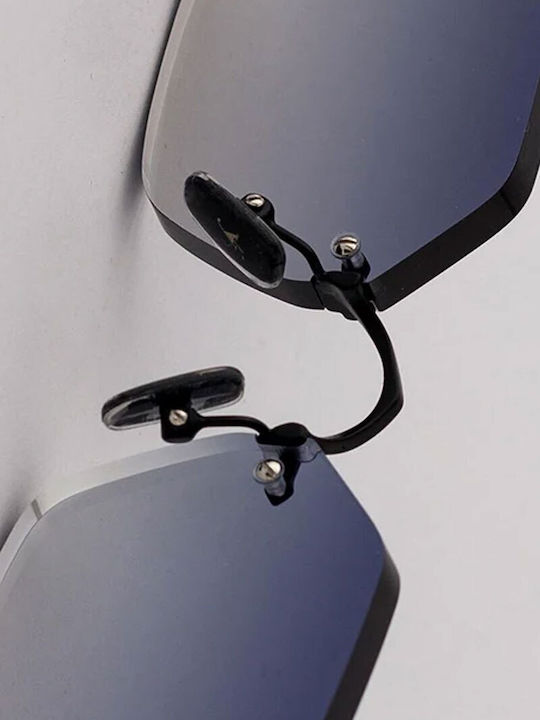 Eyepetizer Unisex Sunglasses with Black Metal Frame and Blue Gradient Lens CARNABY-C.6-51