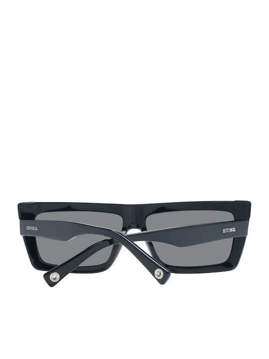 Sting Unisex Sunglasses with Black Plastic Frame and Black Lens SST494 0700