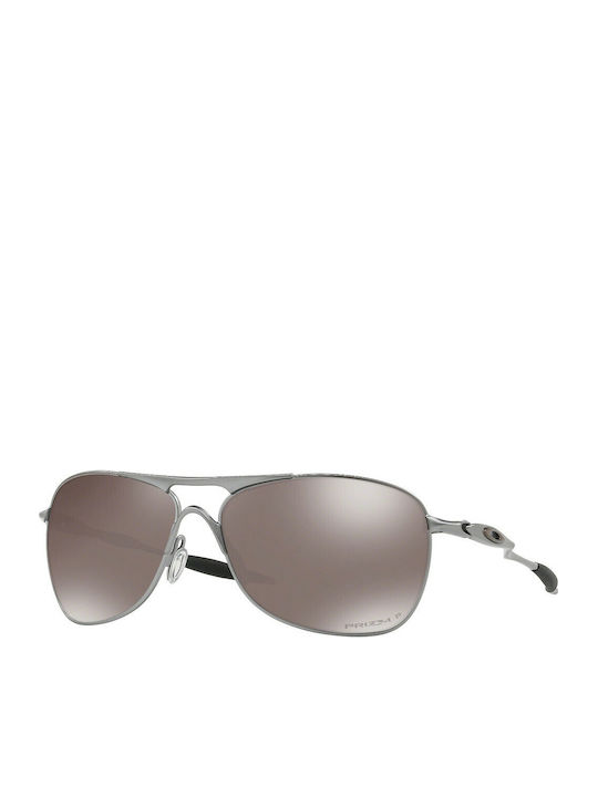 Oakley Crosshair Мъжки Слънчеви Очила с Сребърна Пластмасова Рамка и Черен Поляризиран Огледален Стъклен Филтър OO4060-22