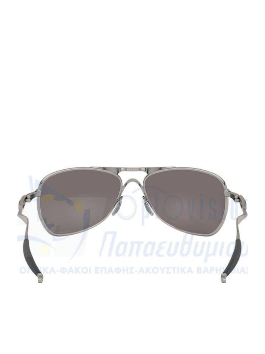 Oakley Crosshair Мъжки Слънчеви Очила с Сребърна Пластмасова Рамка и Черен Поляризиран Огледален Стъклен Филтър OO4060-22