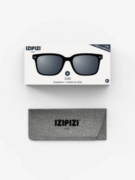 Izipizi Unisex Γυαλιά Ηλίου με Μαύρο Σκελετό και Μαύρο Φακό