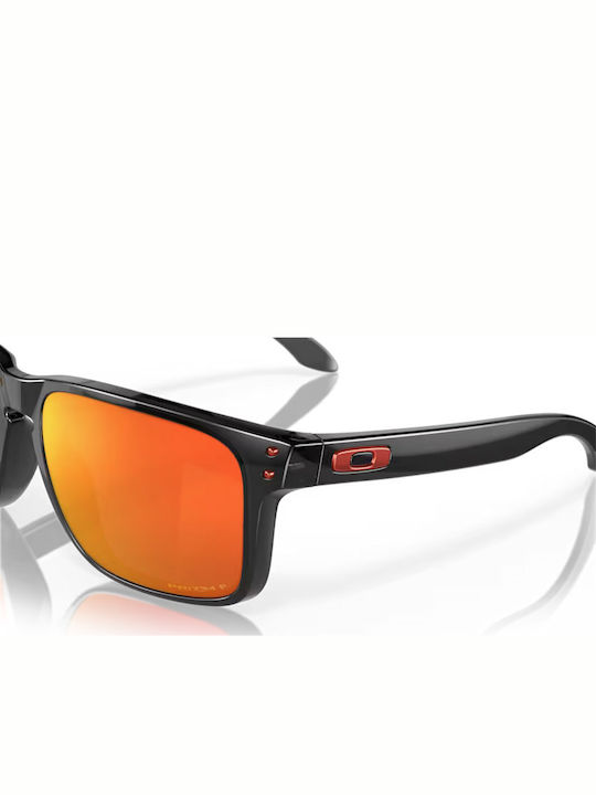 Oakley Holbrook XL Мъжки Слънчеви Очила с Черна Пластмасова Рамка и Червени Поляризирани Стъкла OO9417-08