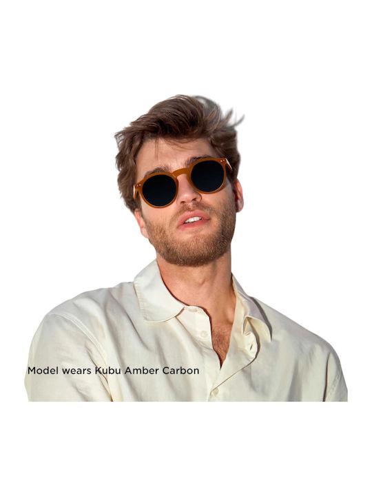 Meller Kubu Unisex Sunglasses with Transparent Plastic Frame and Green Polarized Lens K-MINOLI