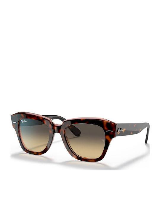 Ray Ban State Street Women's Sunglasses with Brown Tartaruga Plastic Frame and Brown Gradient Lens RB2186 1324/BG