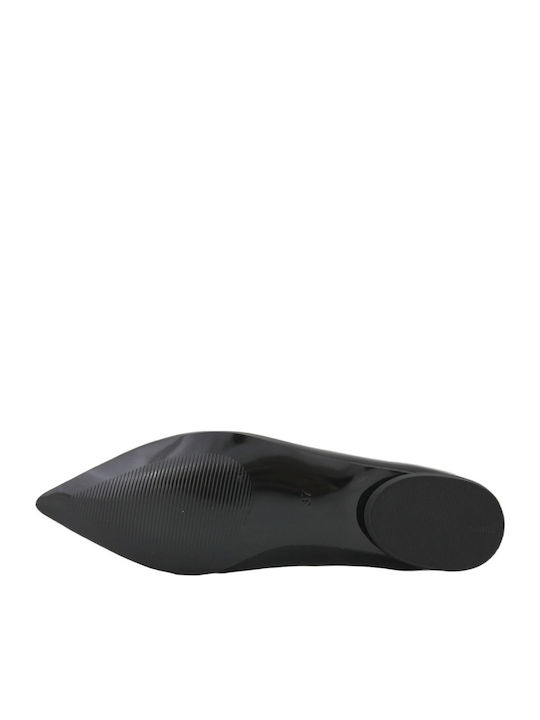 Synthetic Leather Ballerinas Repel Black