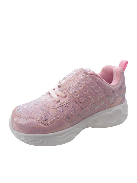 Παιδικά Sneakers Ανατομικά με Φωτάκια Ροζ