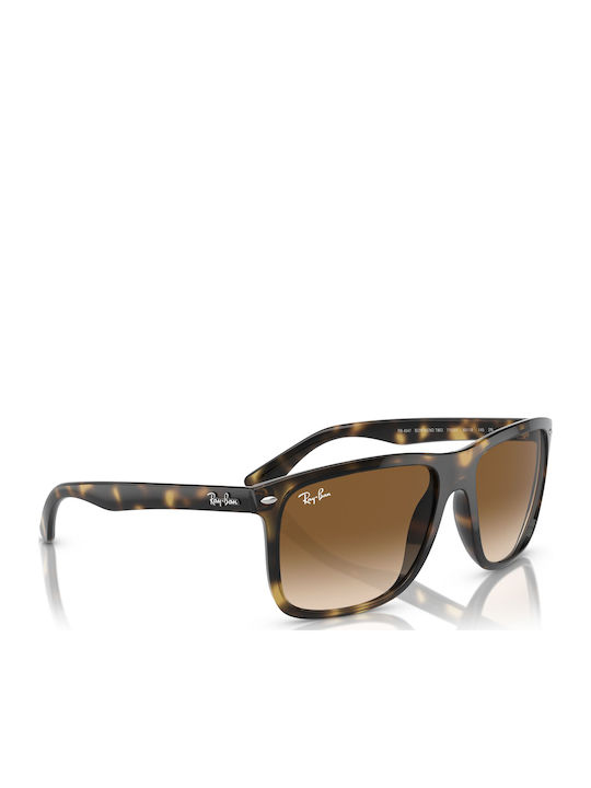 Ray Ban Boyfriend Унисекс Слънчеви Очила с Кафяв Костенурков Пластмасов Рамка и Кафяв Преливащ Лещи