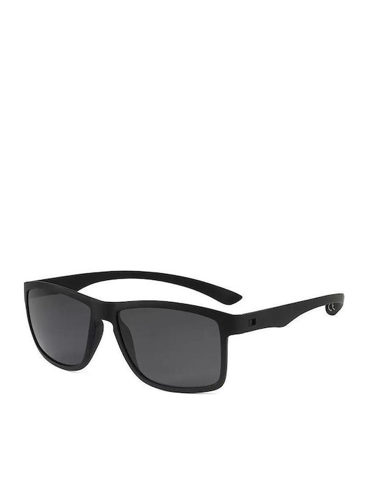 Polareye TR083 Men's Sunglasses with Black Plastic Frame and Black Polarized Lens
