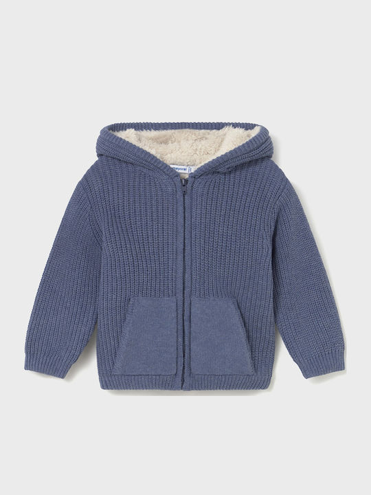 Kids Cardigan with Hood Blue
