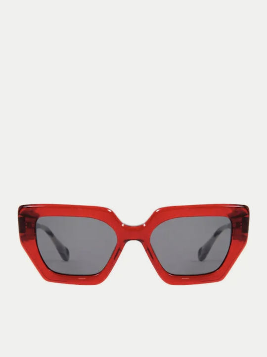 Gigi Barcelona Gianna Damen Sonnenbrille mit Rot Kunststoff Gestell und Gray Linse 6684/6