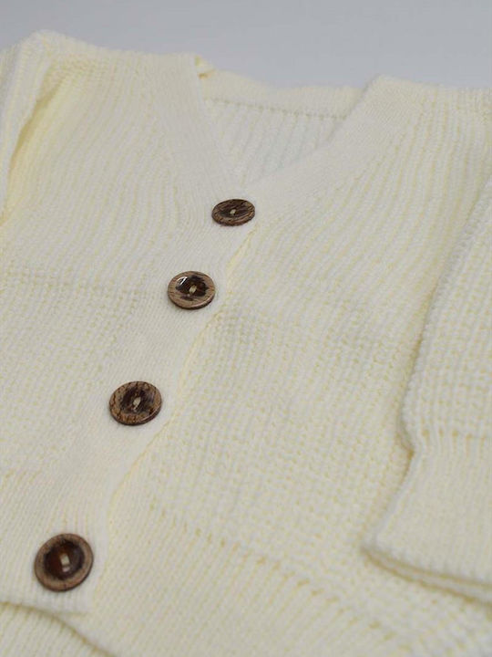 Kinderstrickjacke Gestrickt Ecru