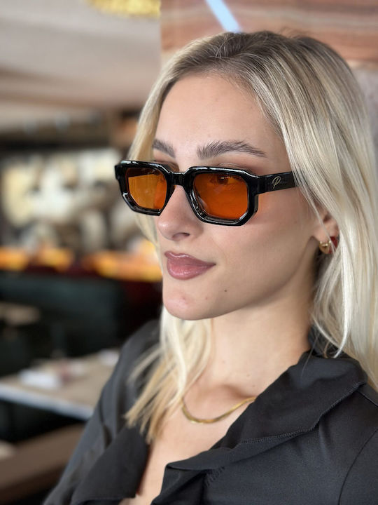 Duomo Sunglasses Black with Horn-Rimmed Frame Duomo Sunglasses Black with Horn-Rimmed Frame