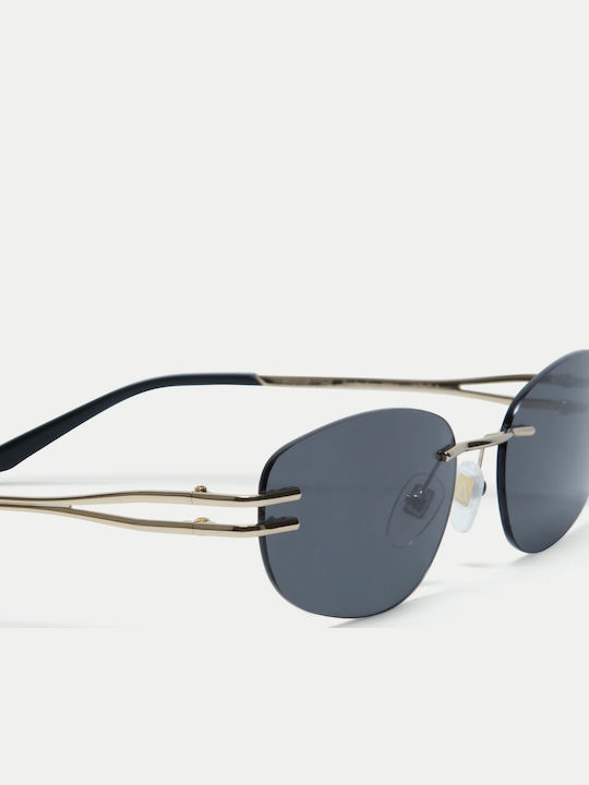 Gigi Barcelona Unisex Sunglasses with Black Metallic Frame and Grey Lens 6861/1