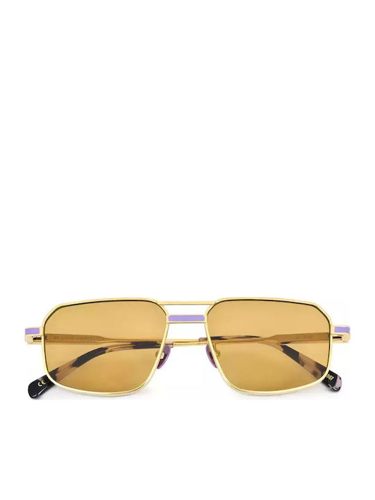 Oscar & Frank Mr Nanks Unisex Sunglasses with Metal Frame Gold/Lavender