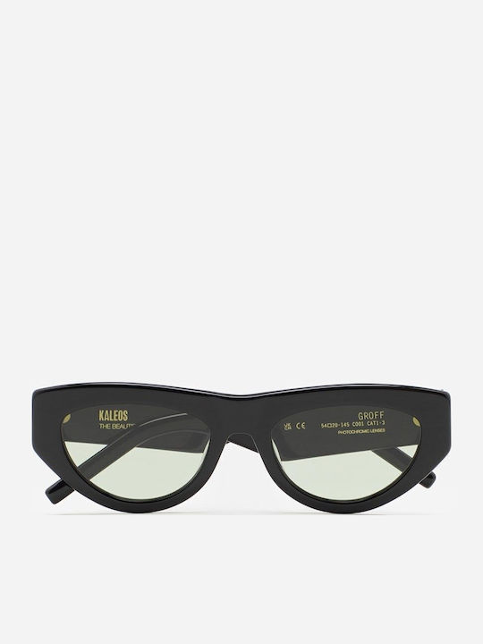 Kaleos Women's Sunglasses with Black Plastic Frame and Black Lens GROFF1